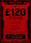 Penelopes Red Card Match Day Bouquet - MEDIUM