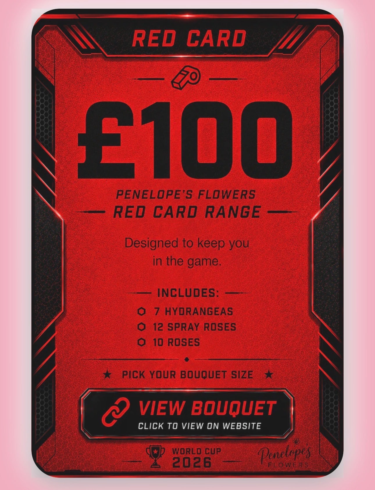 Penelopes Red Card Match Day Bouquet - SMALL