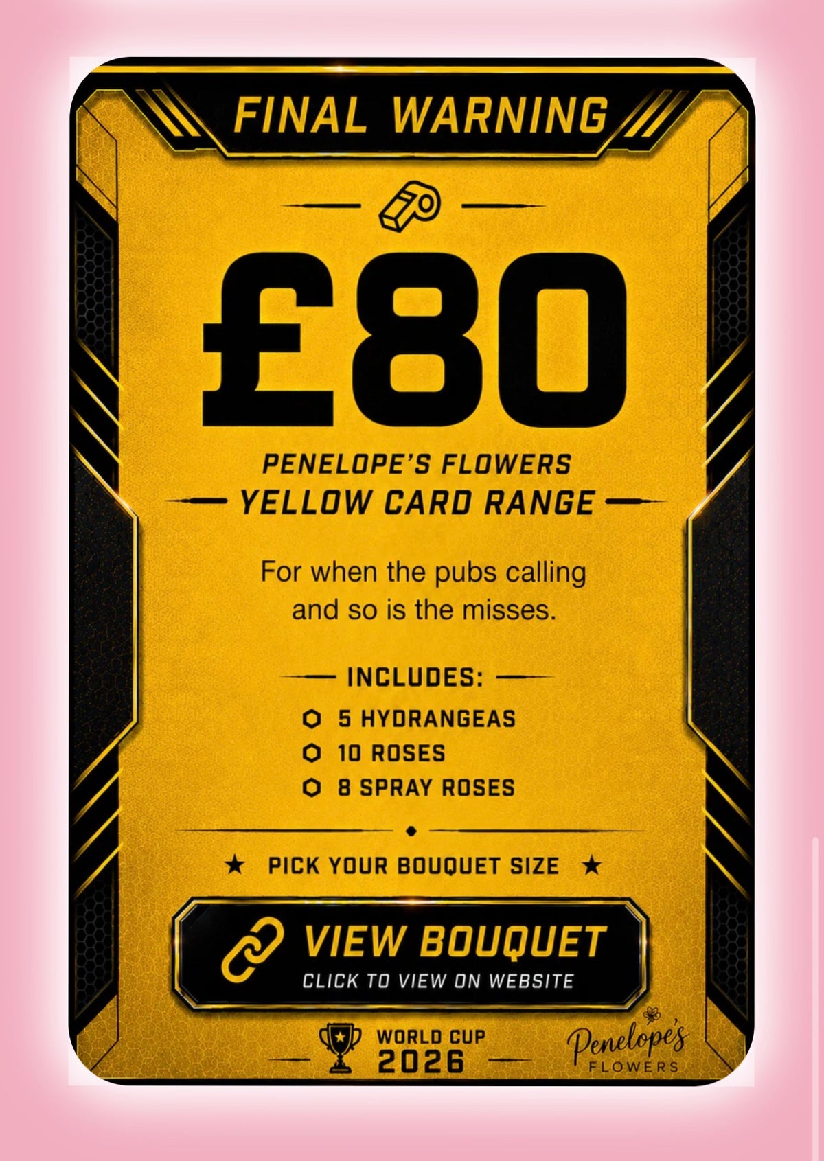 Penelopes Yellow Card March Day Bouquet - XXXL